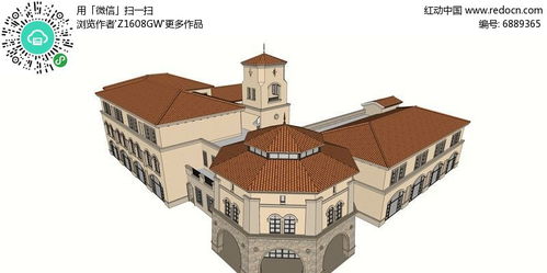 复古幼儿园3D建筑模型 在虚拟空间中唤醒童年的橙色记忆