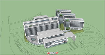 现代综合医疗建筑SU模型效果图精选 探索SketchUp吧精品库的虚拟医院设计